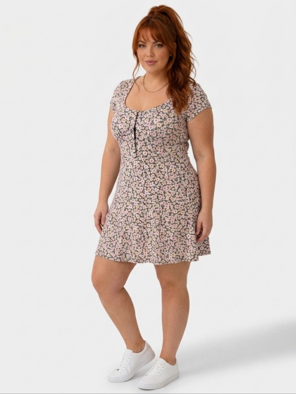 "No Boundaries" Floral Ribbed Dress XXL - NWOT